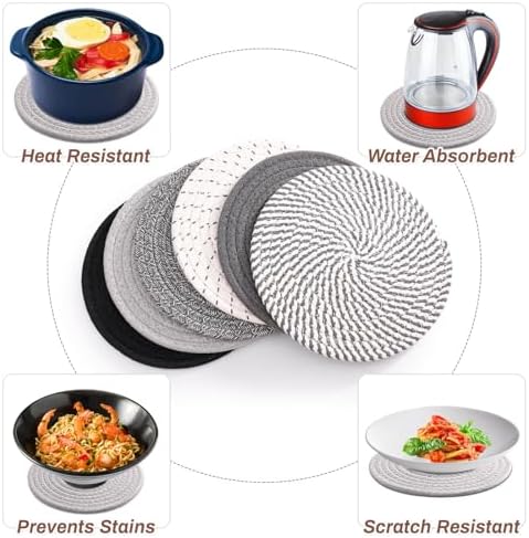 Billbotk 8'' Trivets Hot Dishes, Hot pots and Pans, 6 Heat Resistant