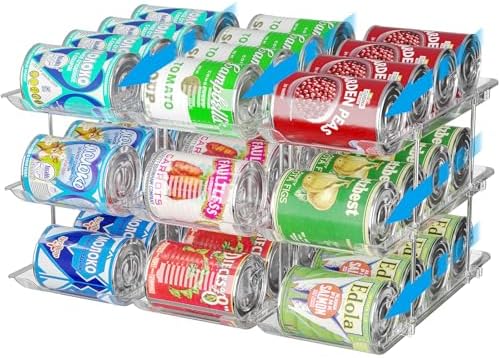 Stackable 3 Tiers Can Organizer Pantry, 2 Pack