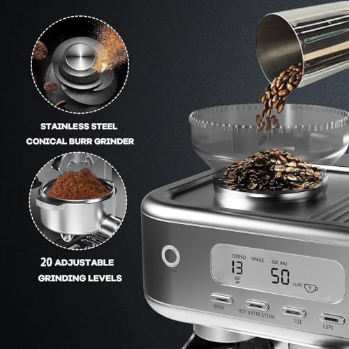 Towallmark 20 Bar Espresso Machine with Grinder