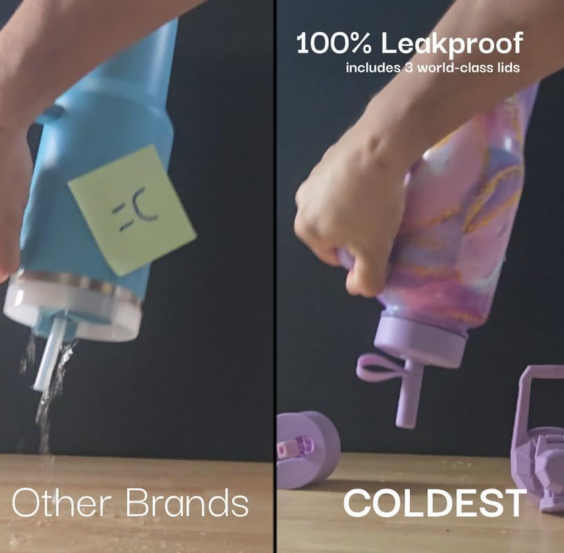 Coldest Tumbler with Handle and Straw, 100% Leak Proof Insulated
