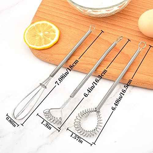 6 PCS Mini Whisk Set, Stainless Steel Spring Whisk, Cooking Gadget for