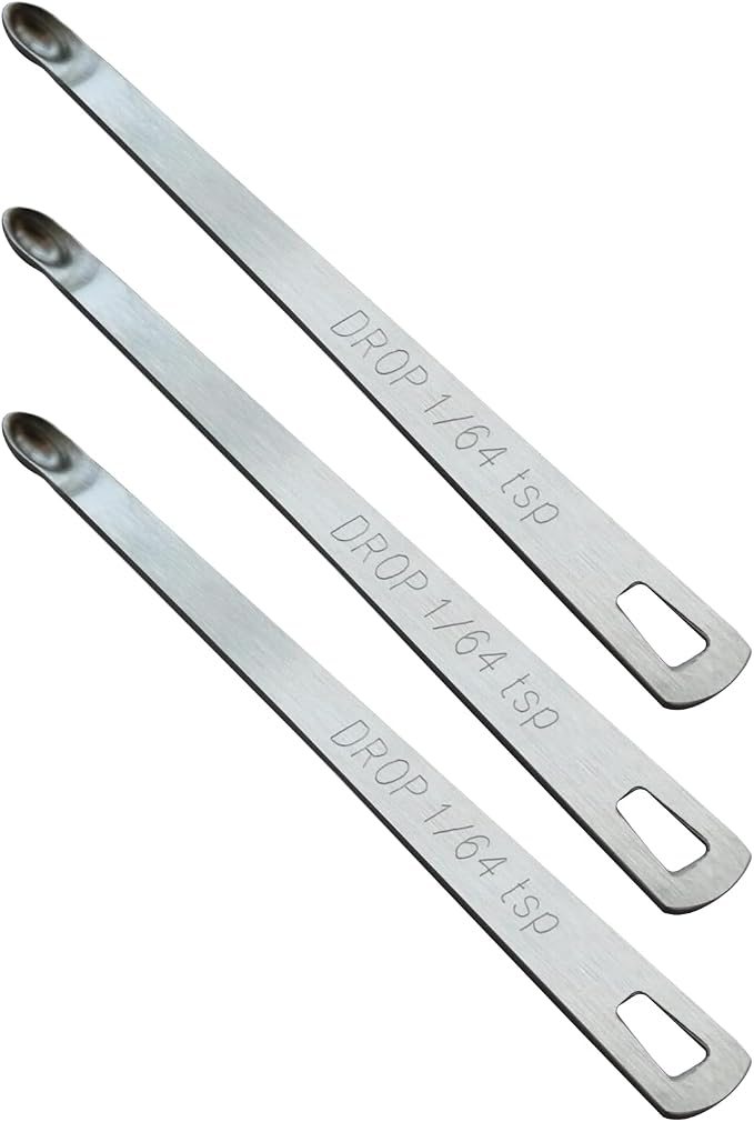 3PCS 1/64 Teaspoon Single Tiny Measuring Spoon, Small Individual Stainless by BERYLER