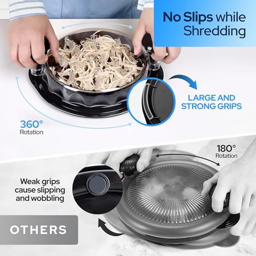 3 Layer Pro Chicken Shredder with Removable Tray, Meat Claws, Brush