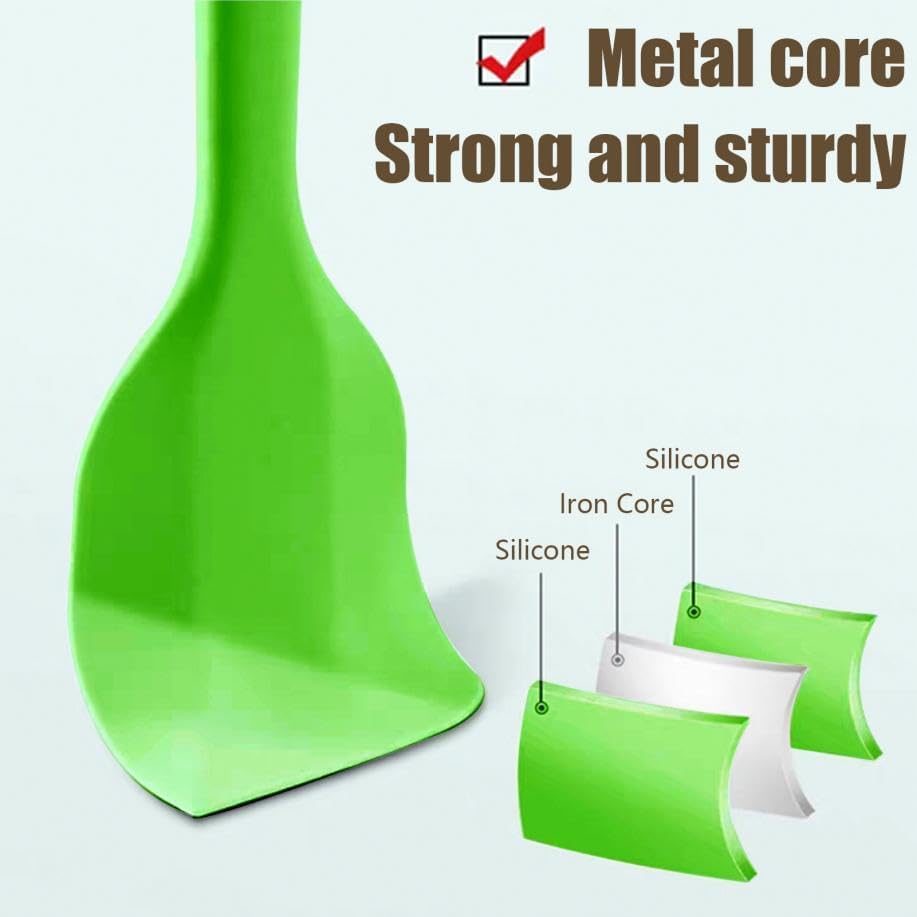 8 Pieces Silicone Spatulas,8.5 inch Non-stick with Stainless Steel