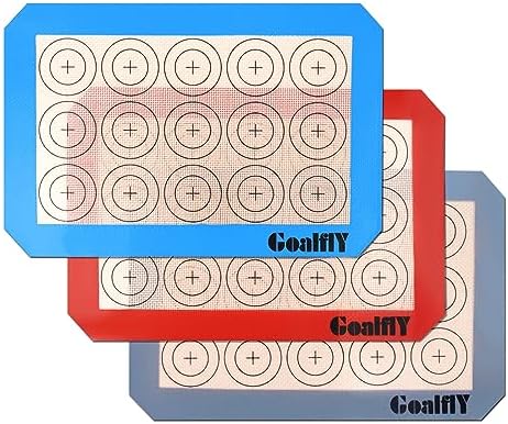 Silicone Macaron Baking Mat, Quarter Sheet (11.8 x 8.5 In), 3 Pack