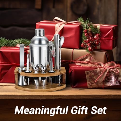 Cocktail Shaker Set Bartender Kit with Stand, 12 Piece Drink Mixer Set