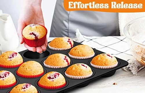 TeamFar Muffin Pan, 12 Cup Muffin Tin Cupcake Baking Pan