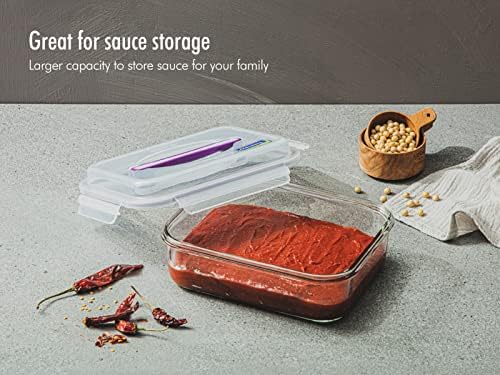 GLASSLOCK 61 Oz Glass Food Storage set of 2 – Large Capacity, Airtight