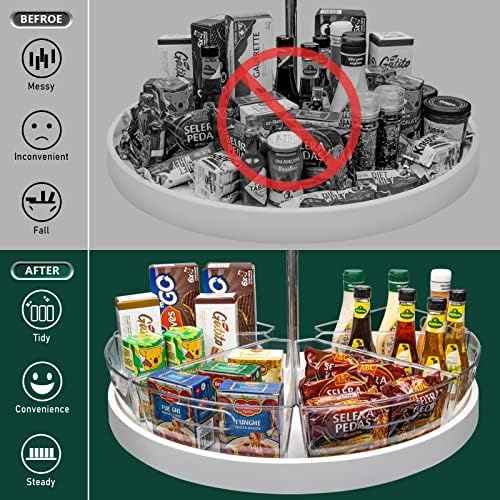 JEISSLIA Lazy Susan Cabinet Organizer Bins for 26"/ 28"/ 32" Diameter