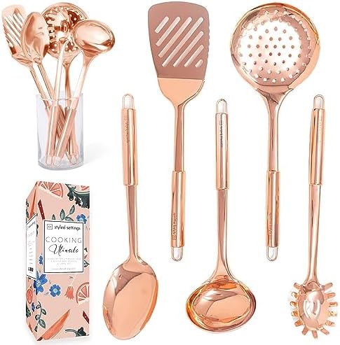 Styled Settings Copper Kitchen Utensils Set, 5-Piece