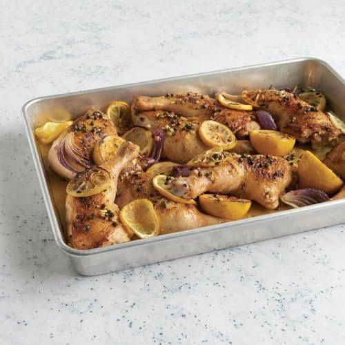 13x18 Inch Deep Half-Sheet Pan with Lid, Aluminum Baking Pan for