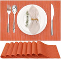 Myir JUN Orange Placemats Set of 8 for Dining Table Thanksgiving
