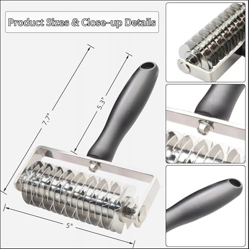 AMPSEVEN Pastry Lattice Roller Cutter - Professional Stainless Steel