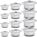 Ziliny Disposable Aluminum Pot with Lid Round Foil Pans Disposable
