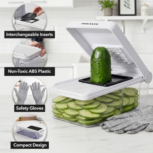 OVENTE 7-in-1 Vegetable Chopper and Mandoline Slicer