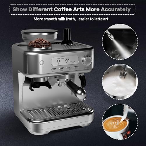15 Bar Stainless Steel Espresso Machine with Grinder