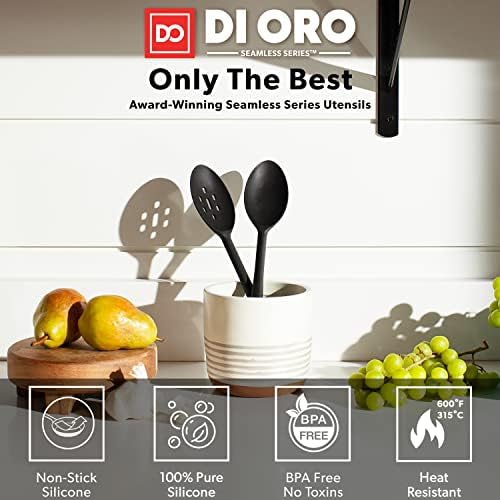 DI ORO 3-Piece Silicone Spoon and Ladle Set