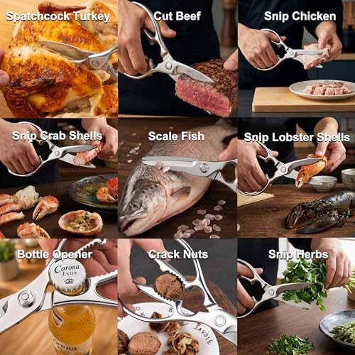 TONMA Kitchen Shears, Made in Japan, Heavy-Duty Stainless Steel, TK-30
