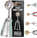 GORILLA GRIP 304 Stainless Steel Cookie Scoop, 3 TBSP Scooper, Mint