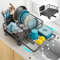 GSlife Expandable Dish Drying Rack - Over Sink & Countertop Use, Black