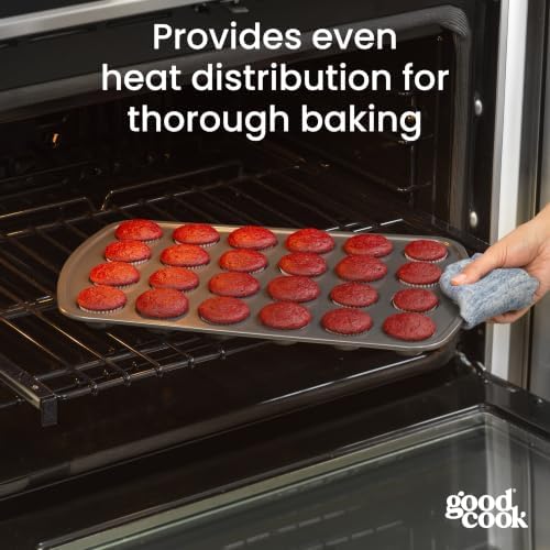 GoodCook Mini Nonstick Steel 24‐Cup Muffin and Cupcake Pan with