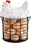 Hiceeden Metal Egg Storage Basket with Chicken Lid