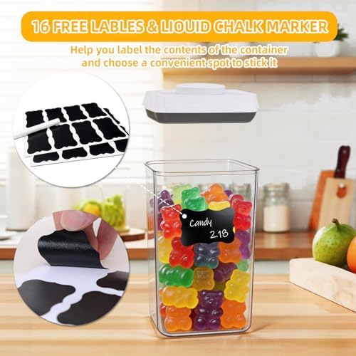 Pop Push Button Airtight Food Storage Containers with Lids