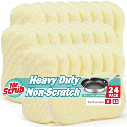 Mr. Scrub Sponges Kitchen Scrub Dish Sponge, 24 Pack