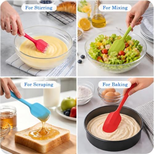 6 Pack Small Silicone Spatula - Rubber Spatula for Baking Cooking