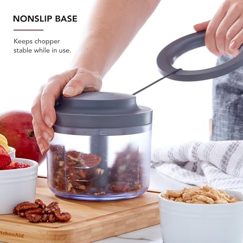 KitchenAid Manual Food Chopper, Charcoal Gray, 3.8 Cups
