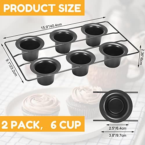 Shellwei 2 Pcs 12 Cups Nonstick Popover Pan Muffin Cupcake Pudding