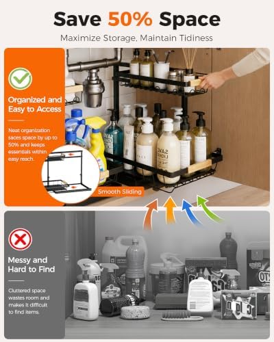 Sevenblue 2-Pack 2-Tier Under Sink Organizer
