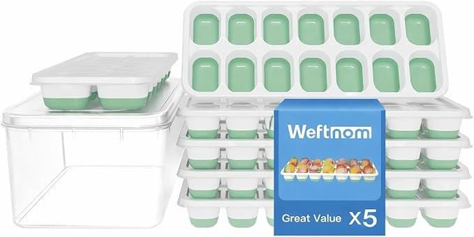 Ice Cube Tray, Ice Cube Trays for Freezer 5 Pack by WEFTNOM