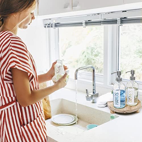 JASAI 2 Pack 18OZ Glass Soap Dispensers