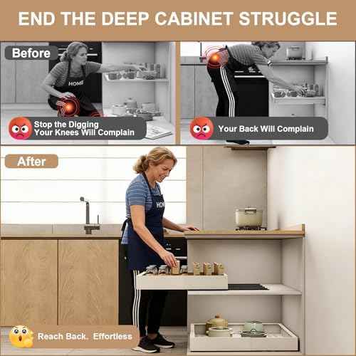 Fokyfok Pull Out Cabinet Organizer,23"-31"W,17"-24"D,Expandable,Adhesive