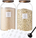 2 PCS Large Glass Jar With Lid,Glass Food Storage Jars for