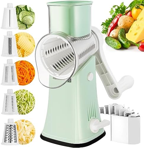 5 in 1 Rotary Cheese Grater with Handle