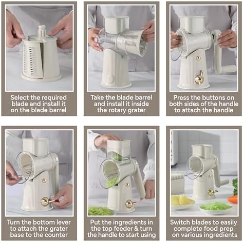 COOK WITH COLOR Rotary Cheese Grater, 5 Blades