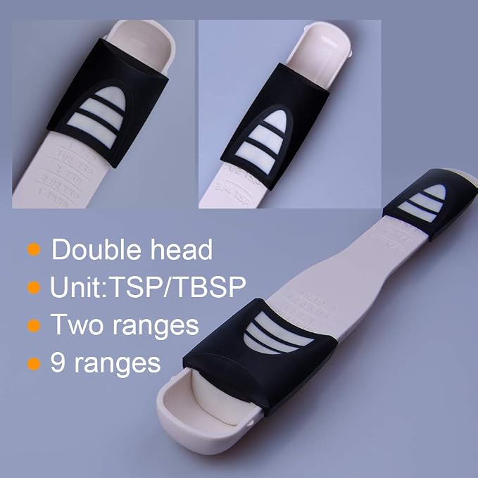 Adjustable Measuring Spoon White, Creative Double End Adjustable Scale - Image 4