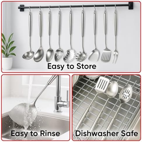 Newness 9-Piece Stainless Steel Cooking Utensil Set