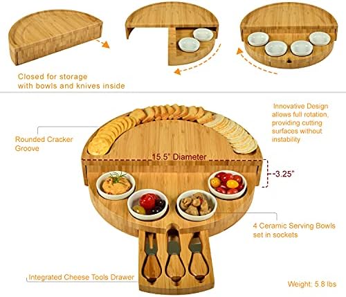 Picnic at Ascot Deluxe Bamboo Cheese/Charcuterie Board with
