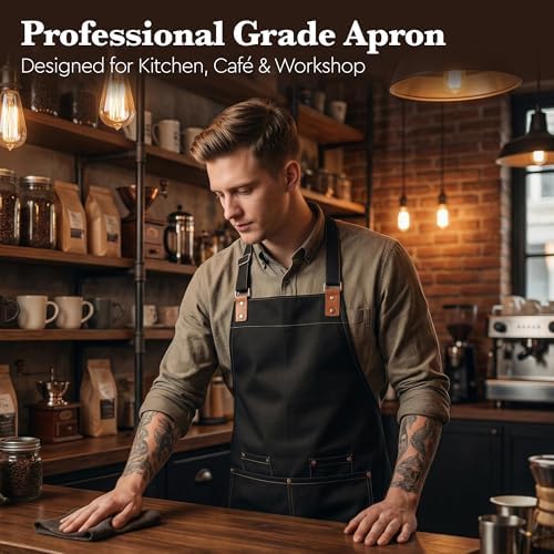206 GSM Thickened Work Apron with 4 Pockets, Waterproof Resistant