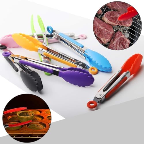 7 Pack 7-Inch Mini Kitchen Tongs