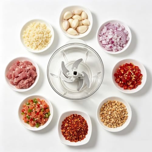 Manual Food Processor Vegetable Cutter, 900ml Onion Chopper
