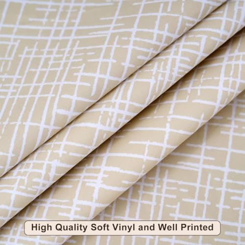 LIBERECOO Round Vinyl Fitted Tablecloth with Flannel Backing Elastic