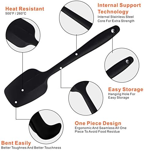 MOACC Silicone Spatulas, 8.2 inch Small Rubber Spoon Spatula Heat