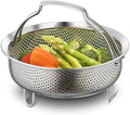 On-the-go Instant Steamer Basket with handles & Feet, Premium SUS304 Stainless Steel Construction, Multipurpose Perforated Strainer Colander Basket for Fruits & Vegetables (8.7" Diameter)