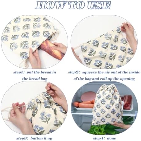 FYSUIMU Reusable Beeswax Bread Bags, 2 Pack, 17 x 13 Inch