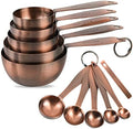 Copper measuring cups and spoons set,Includes Stainless Steel 5