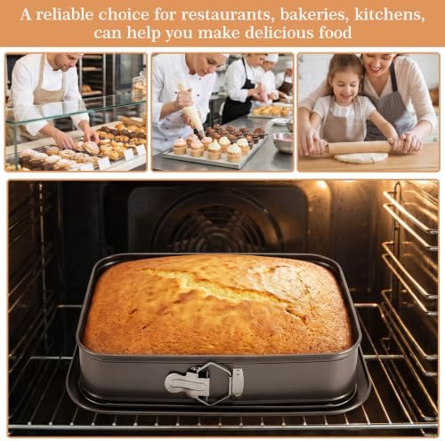 Non Stick Springform Pan, 14.17 x 9.4 Inch Rectangle Cheesecake Pan